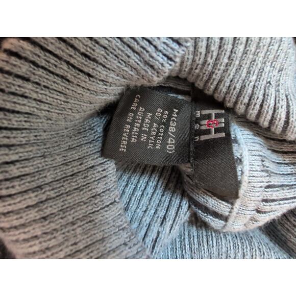 H&H M men's turtleneck gray navy block sweater long sleeve ribbed Australia Made - Picture 9 of 10